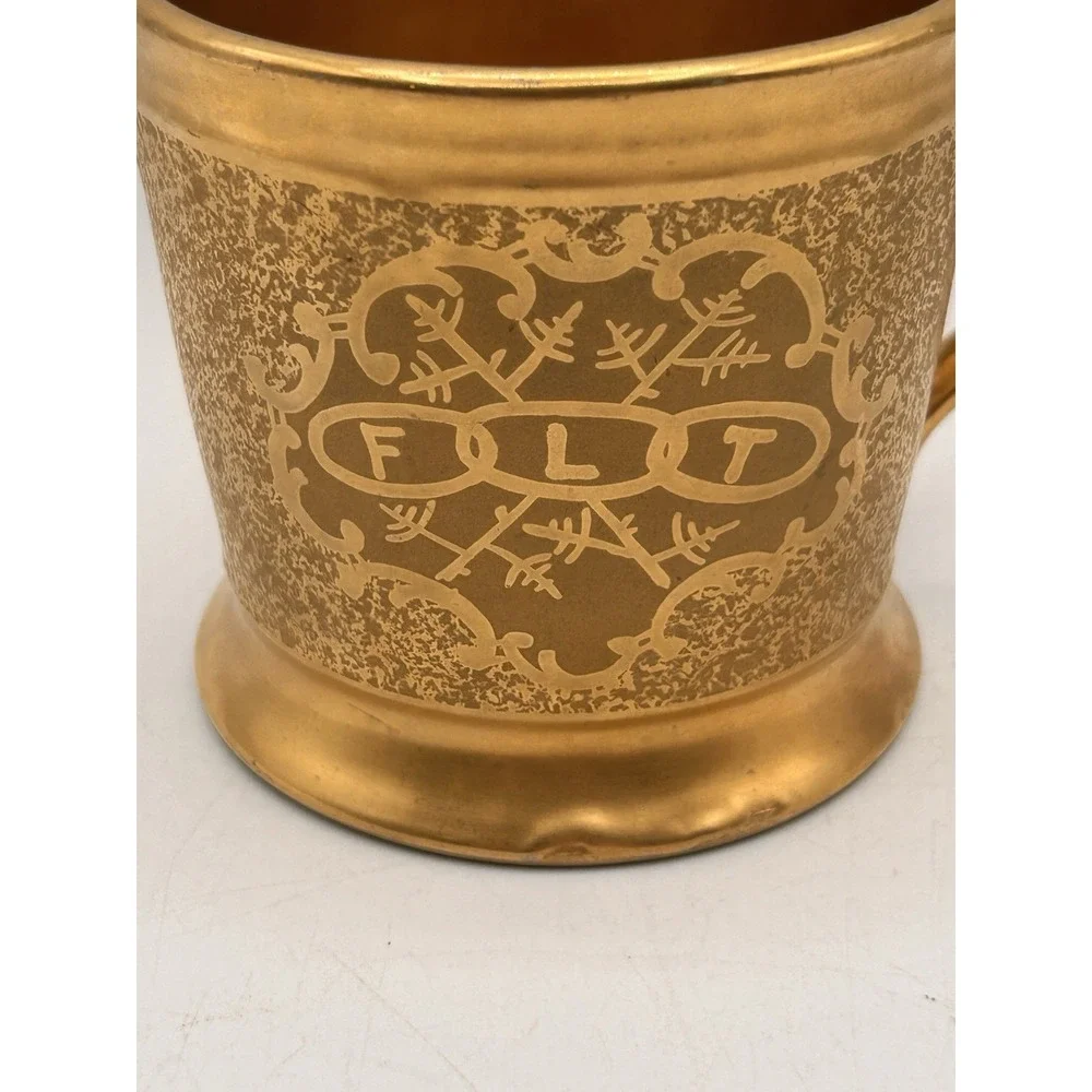 Antique Zeh, Scherzer & Co GildedGold Wash Porcelain Sugar / Creamer Cup Bavaria